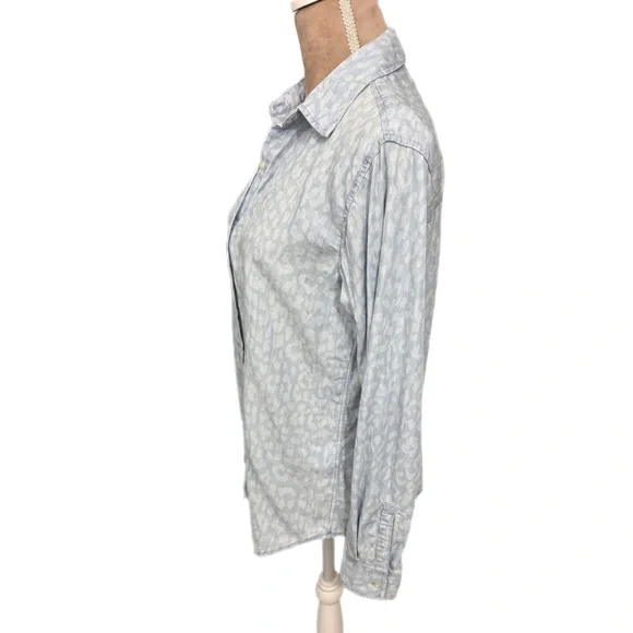 Pistola Evie Designer Button Up Blouse Shadow Leopard Size S Top MSRP $161 - Picture 6 of 13